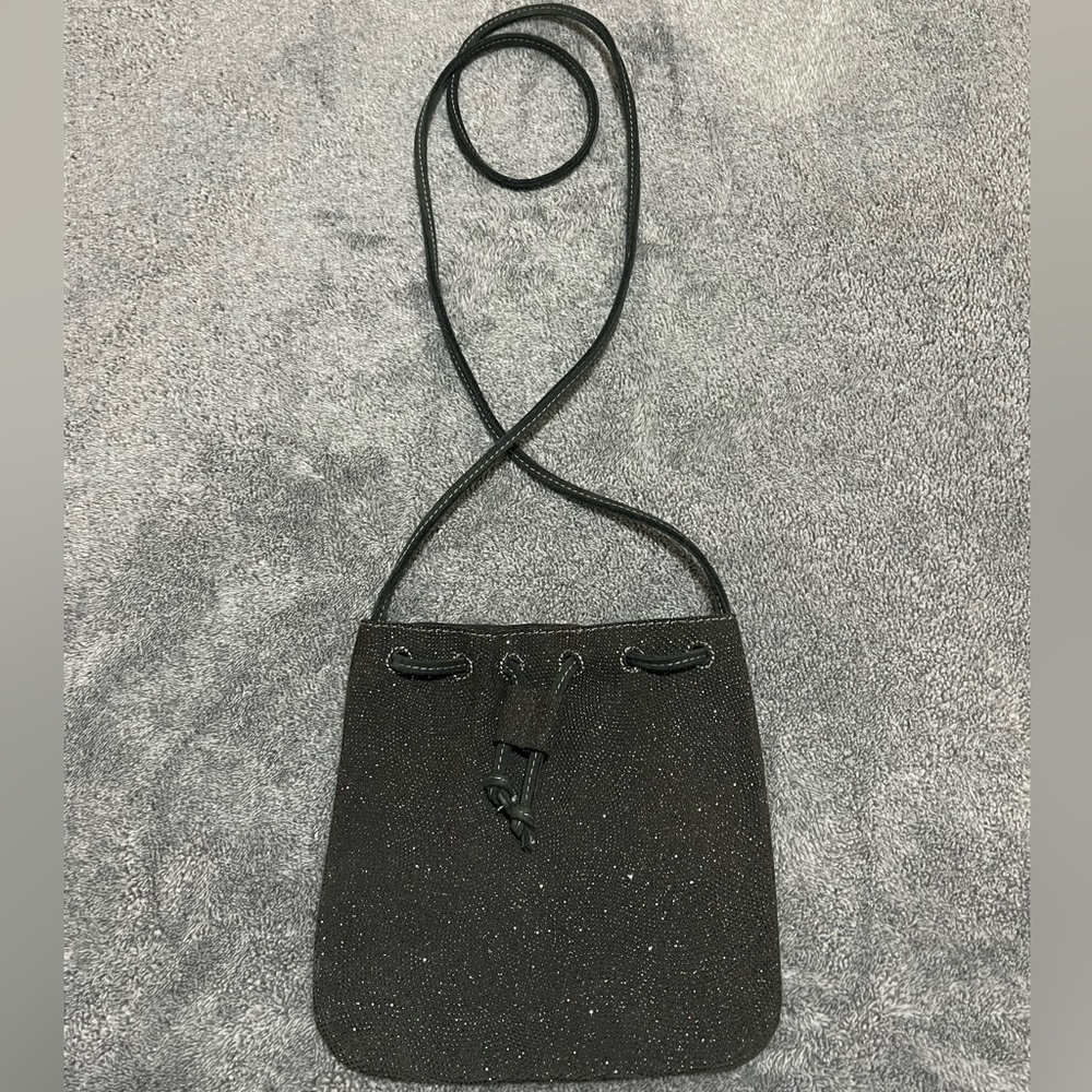 Elegant Shiny Black Crossbody Bag